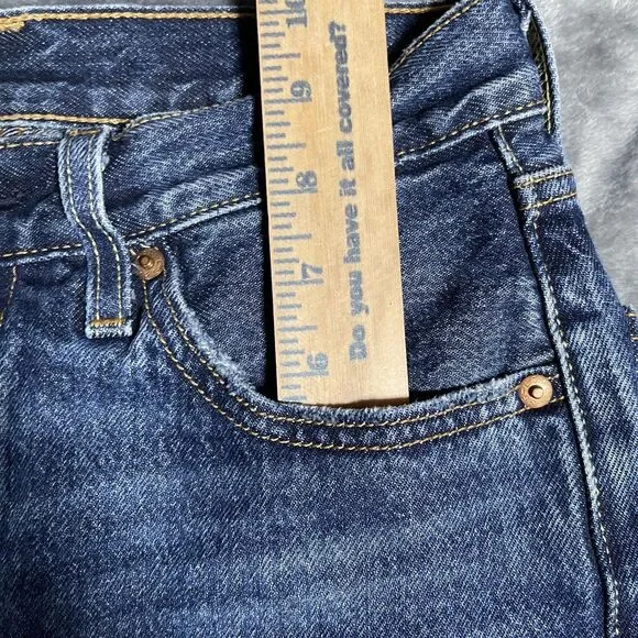 Levi's 501 Jeans Womens W25 L30 Blue Medium Wash Straight Button Fly Classic - Picture 13 of 14